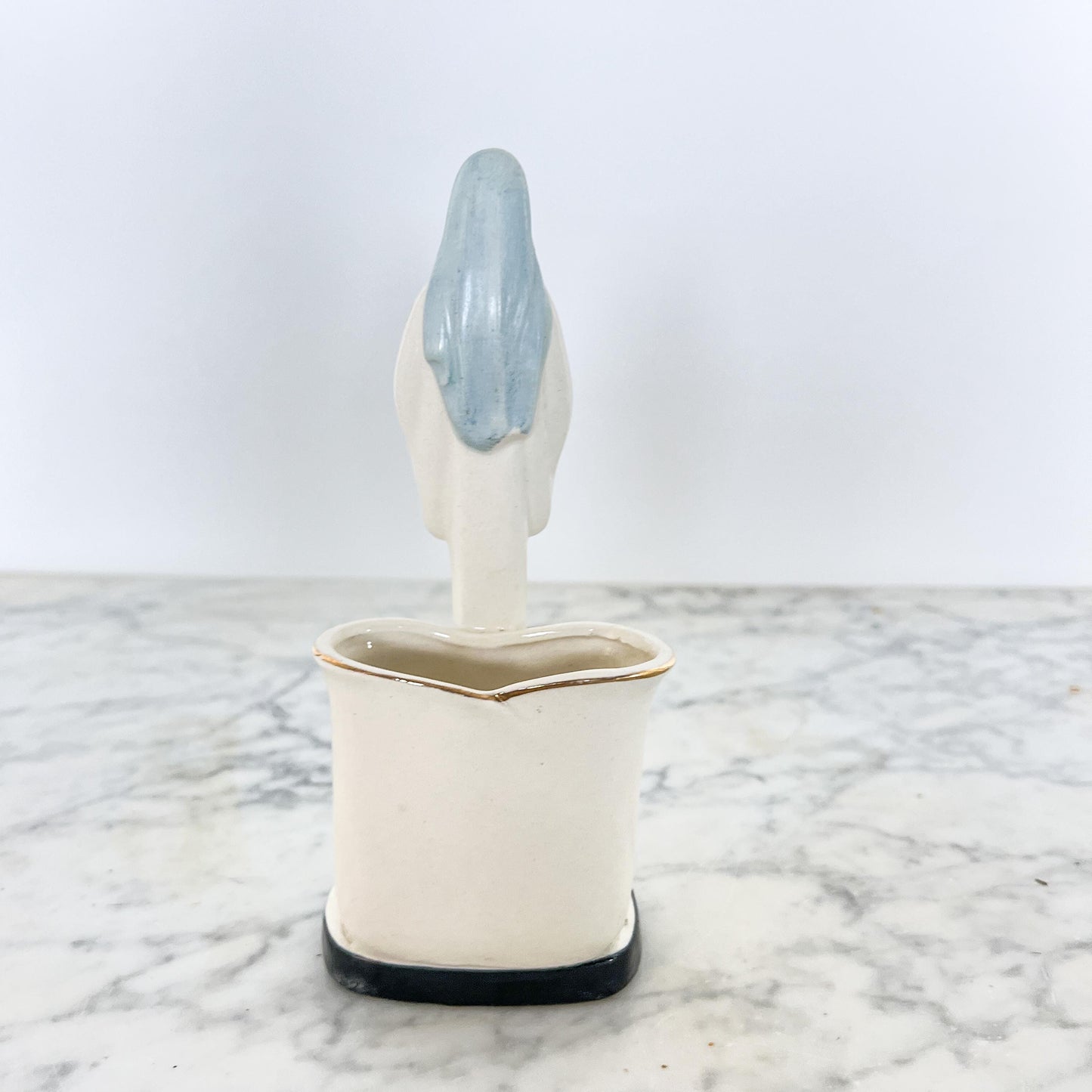 Vintage Madonna & Child Planter – Tall Ceramic Religious Vase