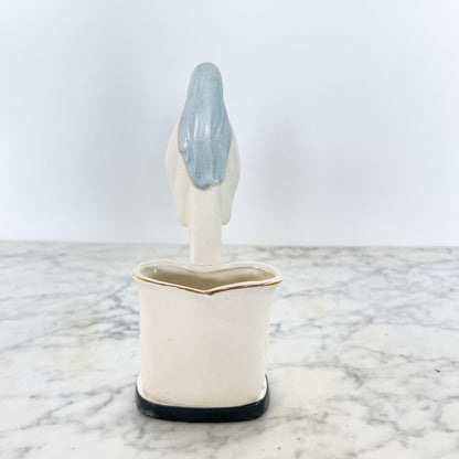 Vintage Madonna & Child Planter – Tall Ceramic Religious Vase