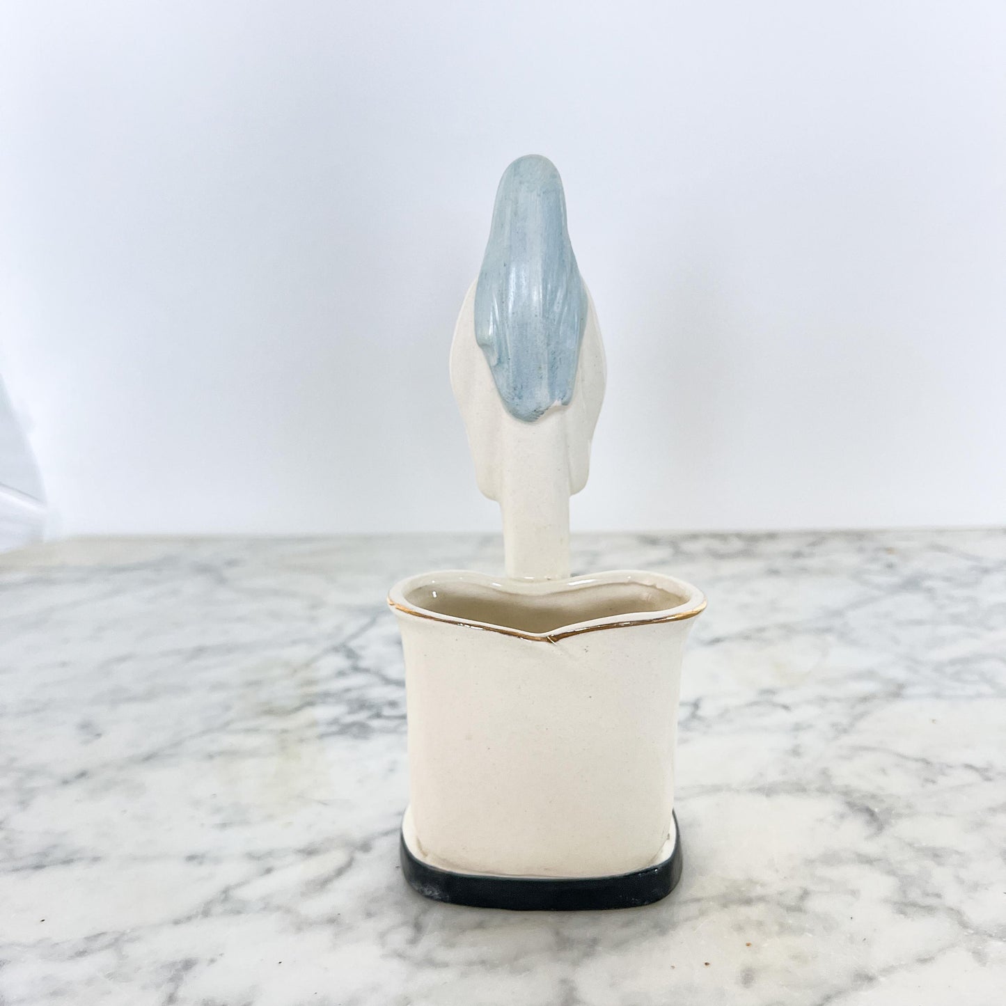 Vintage Madonna & Child Planter – Tall Ceramic Religious Vase