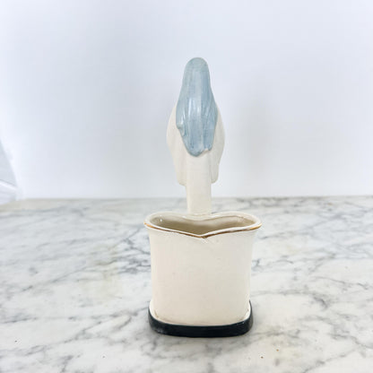 Vintage Madonna & Child Planter – Tall Ceramic Religious Vase