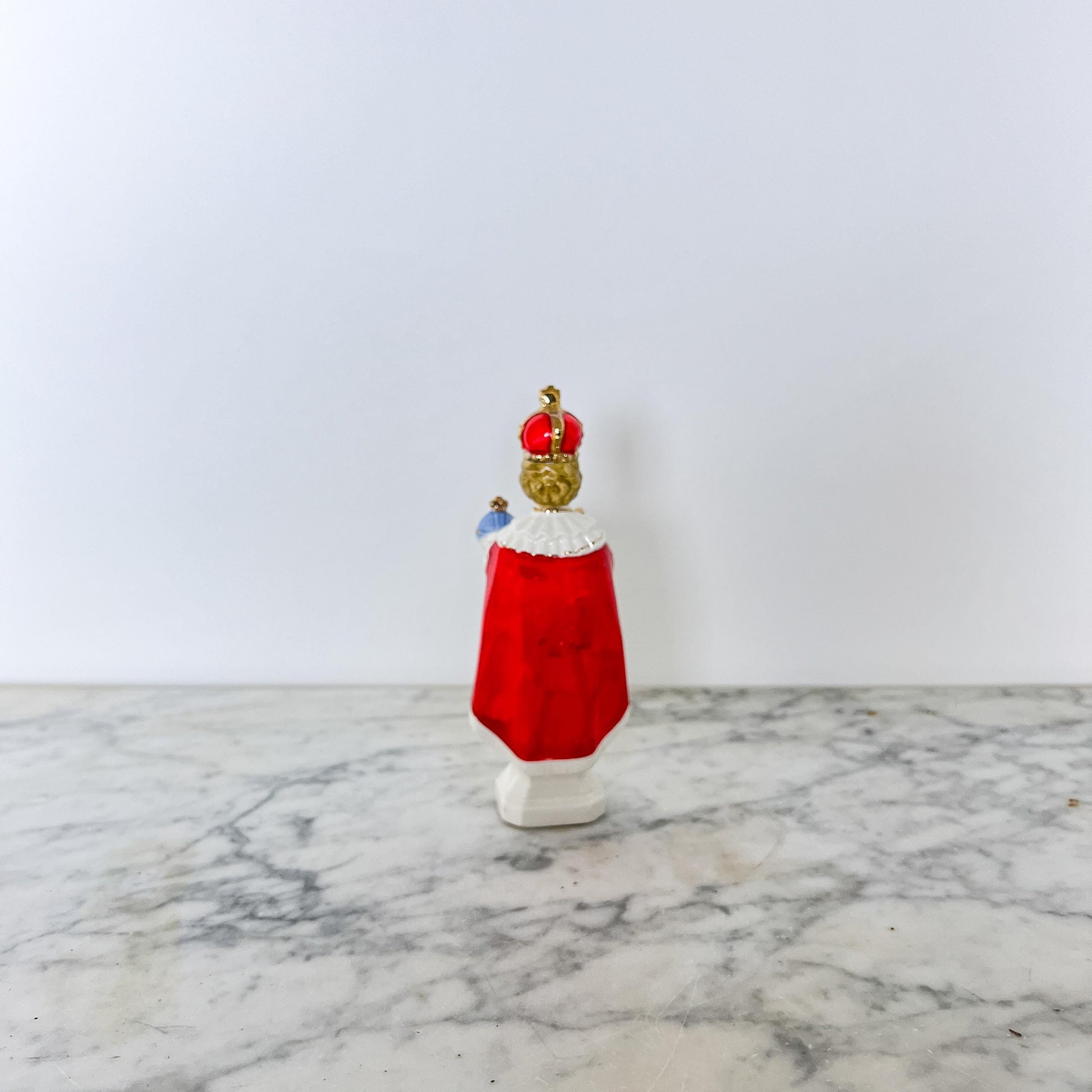 Vintage Infant of Prague Statue – Red Robe Catholic Figurine