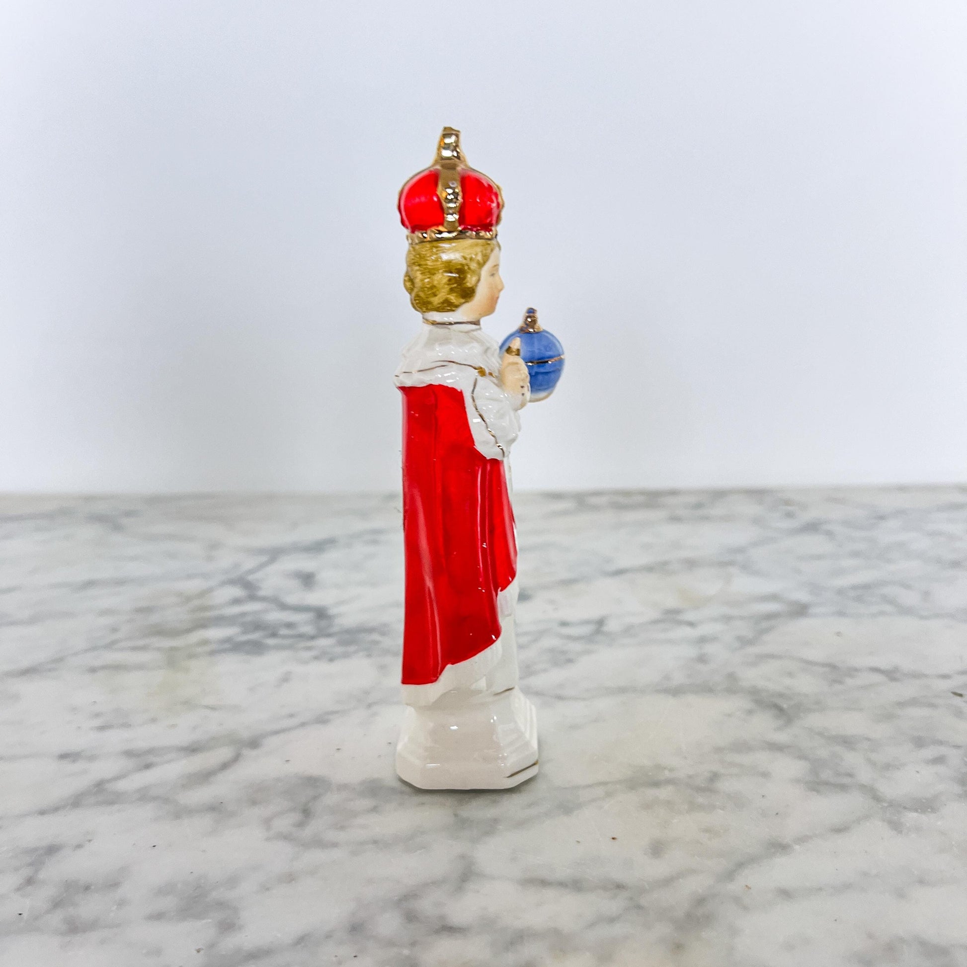 Vintage Infant of Prague Statue – Red Robe Catholic Figurine