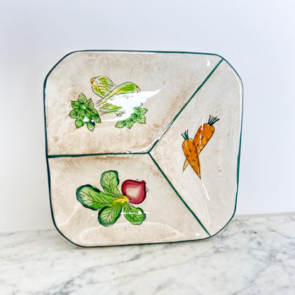 Ironstone Divided Vegetable Dish - Made in Japan