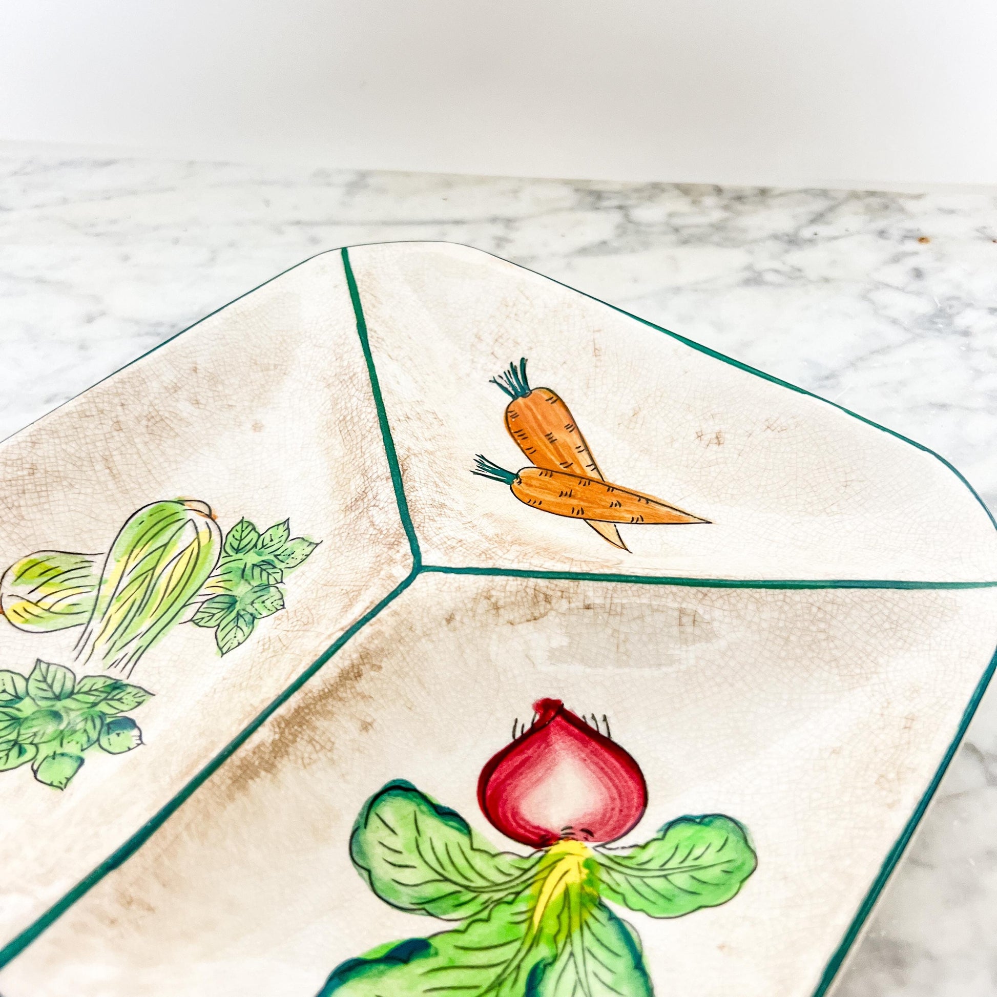 Ironstone Divided Vegetable Dish - Made in Japan