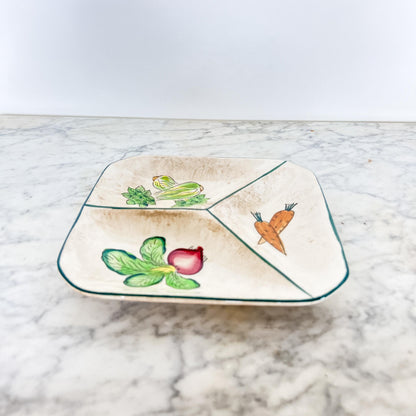 Ironstone Divided Vegetable Dish - Made in Japan