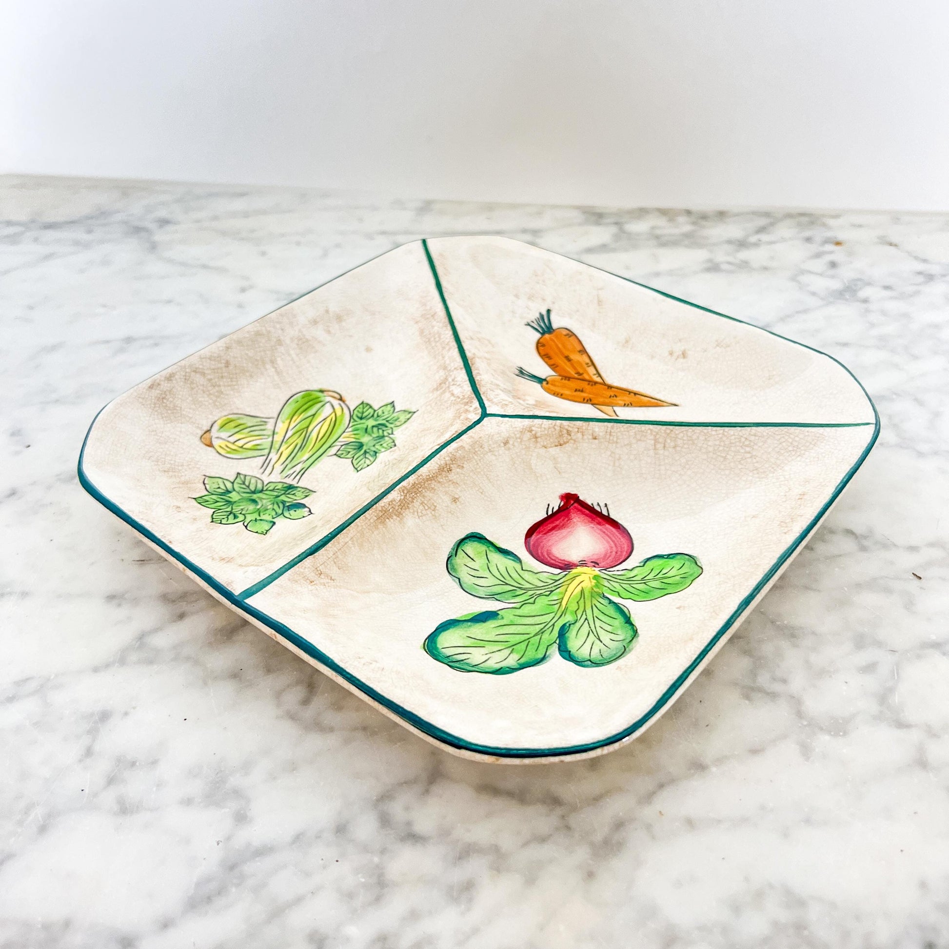 Ironstone Divided Vegetable Dish - Made in Japan