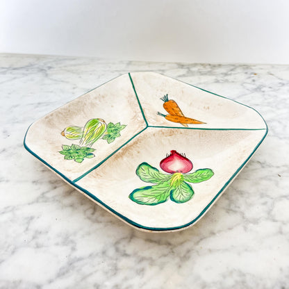 Ironstone Divided Vegetable Dish - Made in Japan