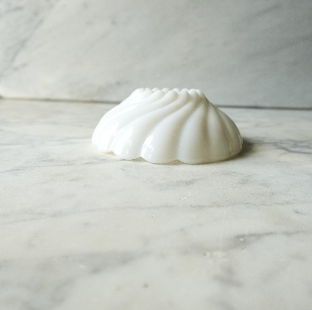 Milk Glass Candy Dish: Scalloped BonBon Trinket Dish