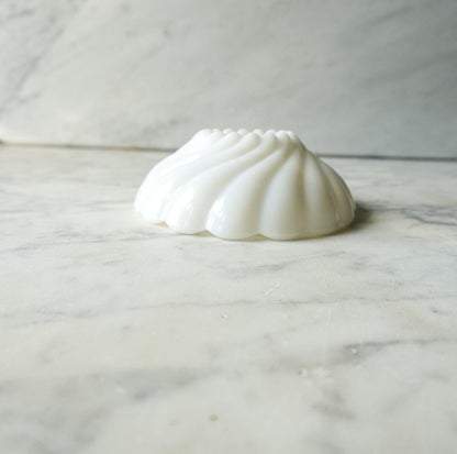Milk Glass Candy Dish: Scalloped BonBon Trinket Dish