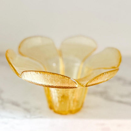 Vintage Viking Yellow Petal Glass Vase - Mid Century Modern