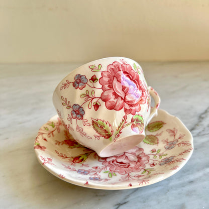 Johnson Brothers Rose Chintz Teacup & Saucer