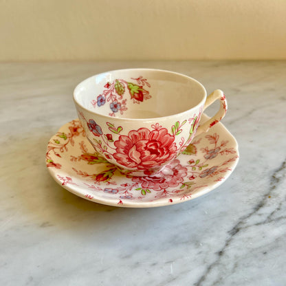 Johnson Brothers Rose Chintz Teacup & Saucer