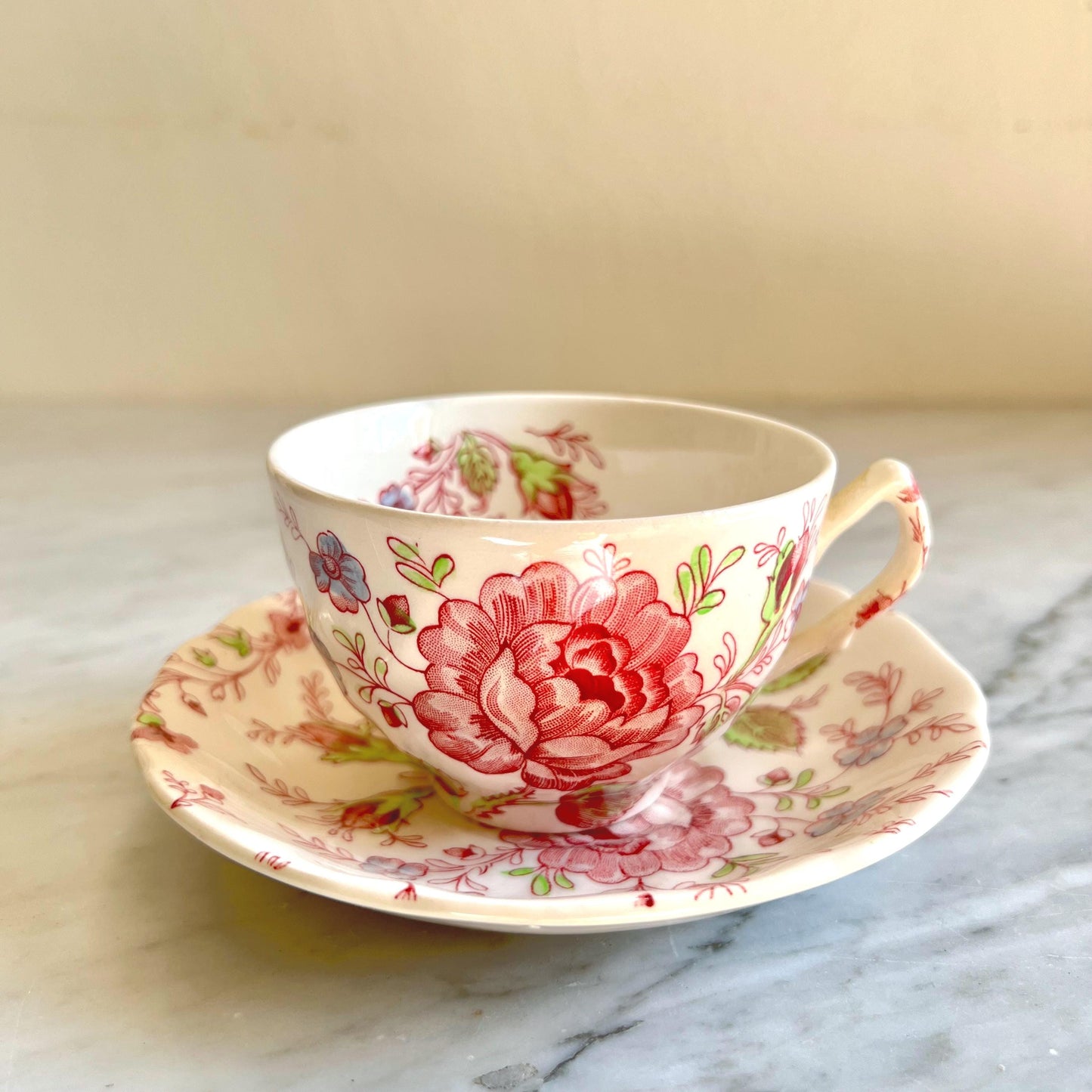 Johnson Brothers Rose Chintz Teacup & Saucer