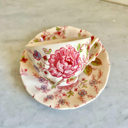 Johnson Brothers Rose Chintz Teacup & Saucer