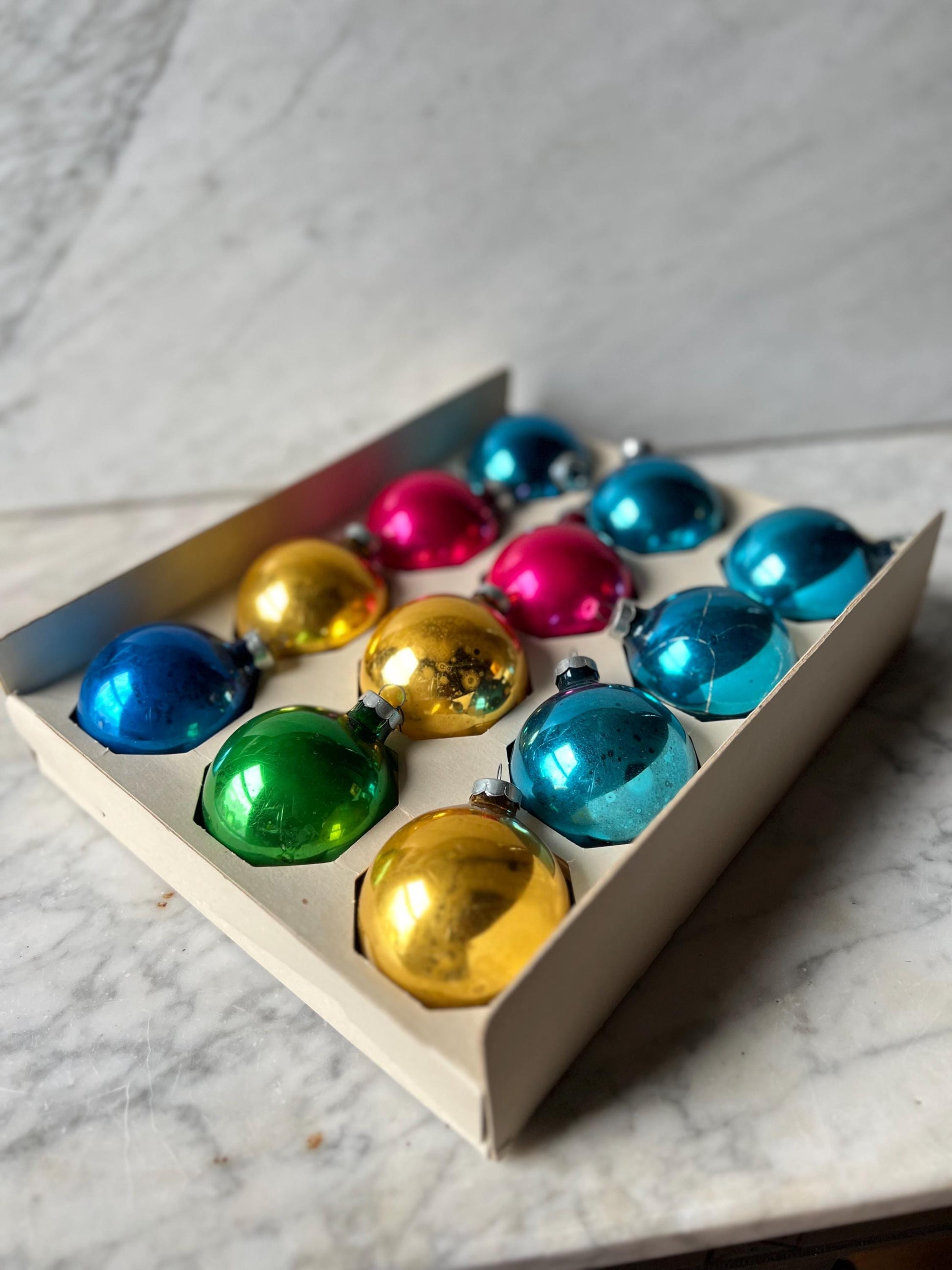 15 Assorted Glass Christmas Ornaments by Delta Ornaments NYC