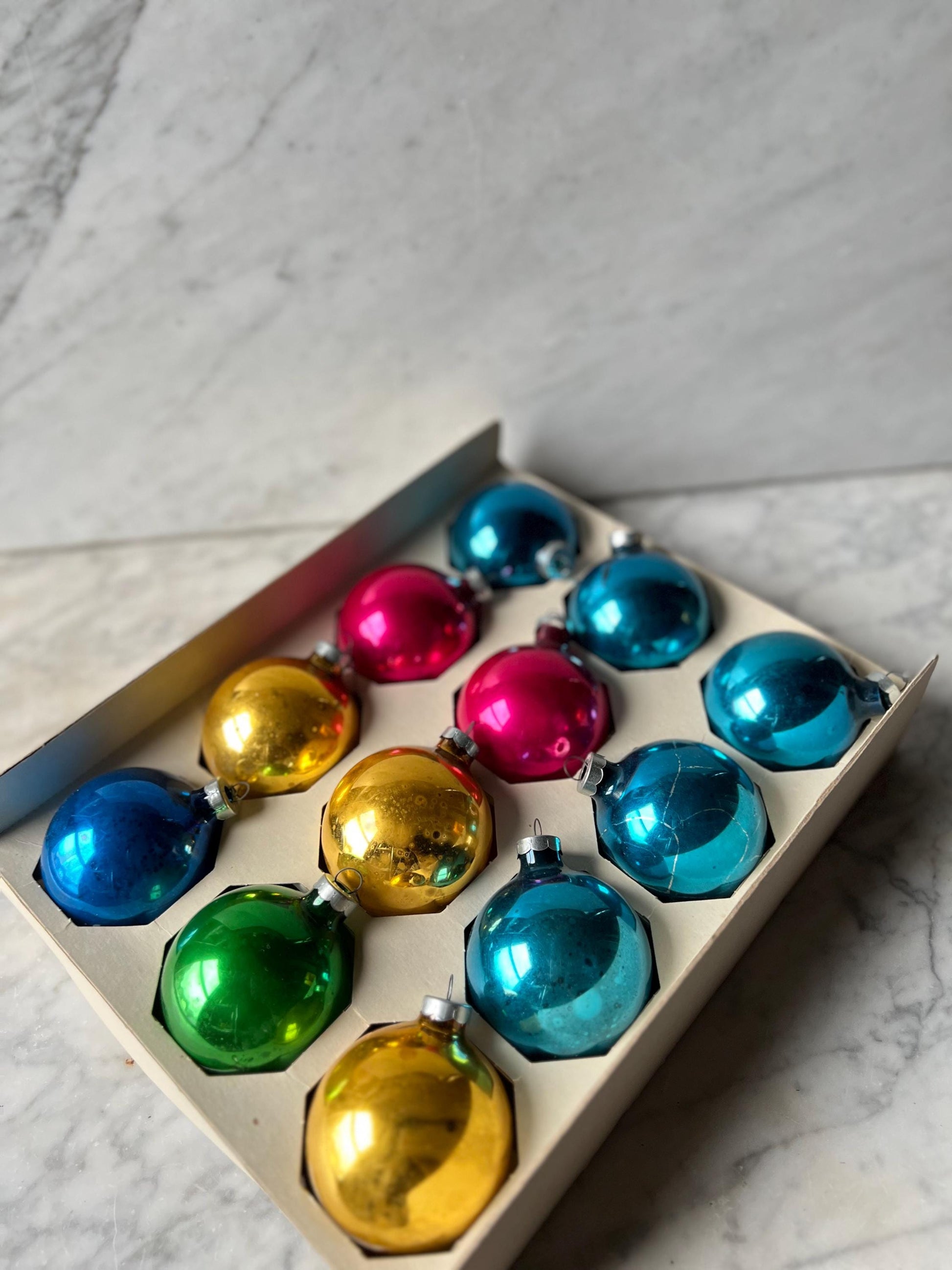 15 Assorted Glass Christmas Ornaments by Delta Ornaments NYC