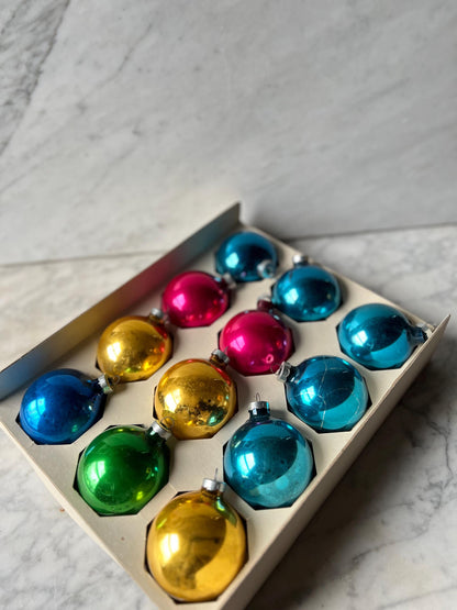 15 Assorted Glass Christmas Ornaments by Delta Ornaments NYC