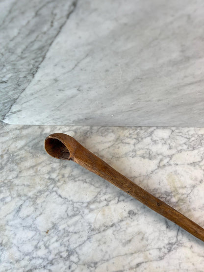 Vintage Hand-Carved Wooden Scoop • Rustic Primitive Kitchen Utensil • Old Wood Ladle • Farmhouse Kitchenalia • Folk Art Spoon