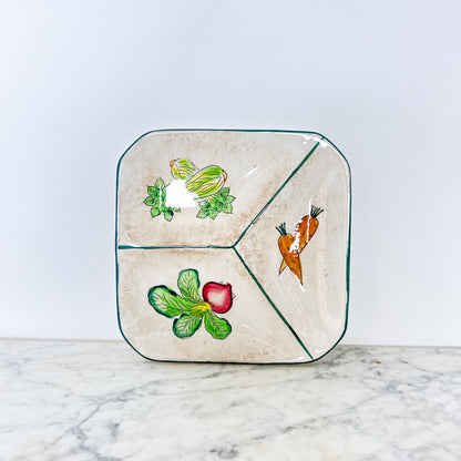 Ironstone Divided Vegetable Dish - Made in Japan