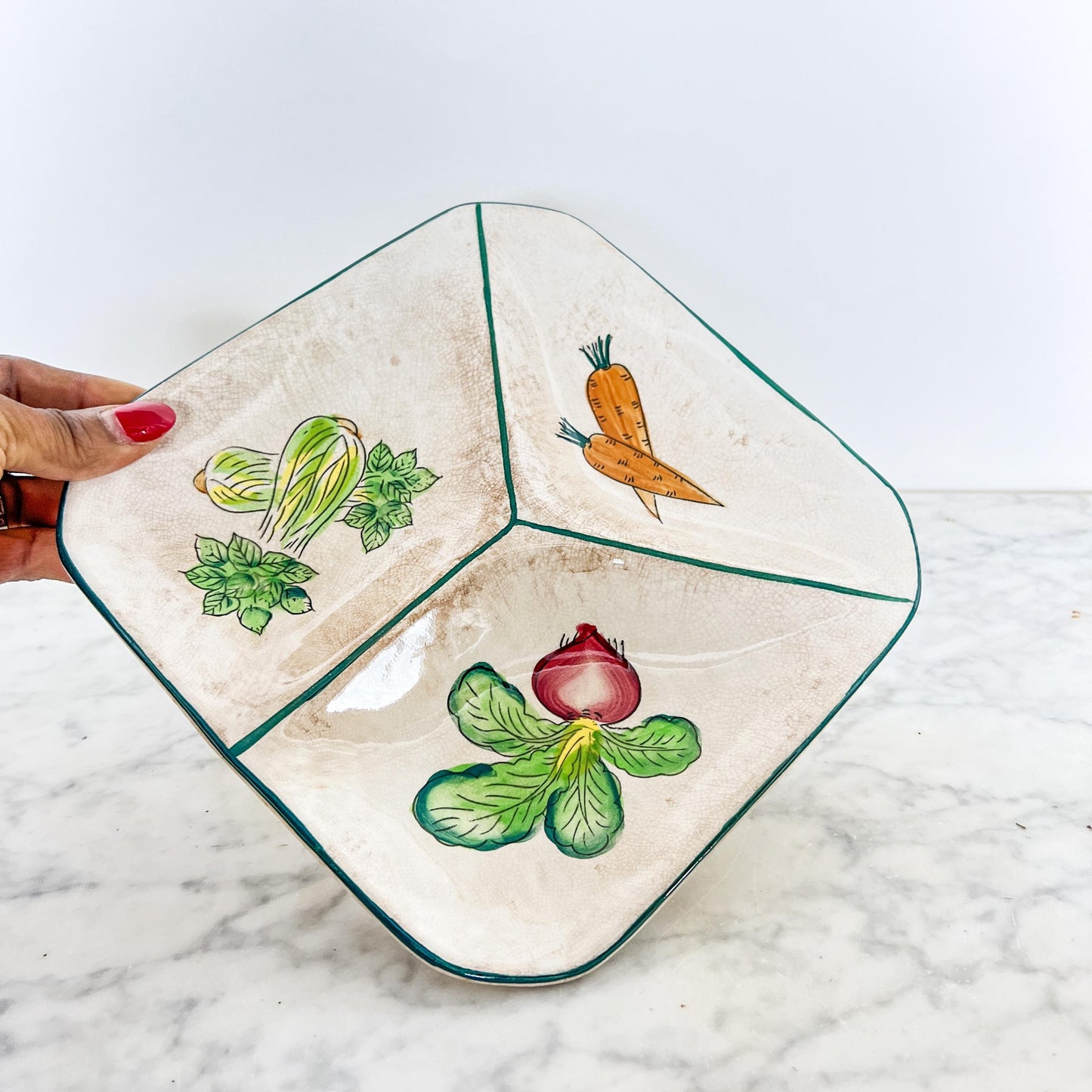 Ironstone Divided Vegetable Dish - Made in Japan