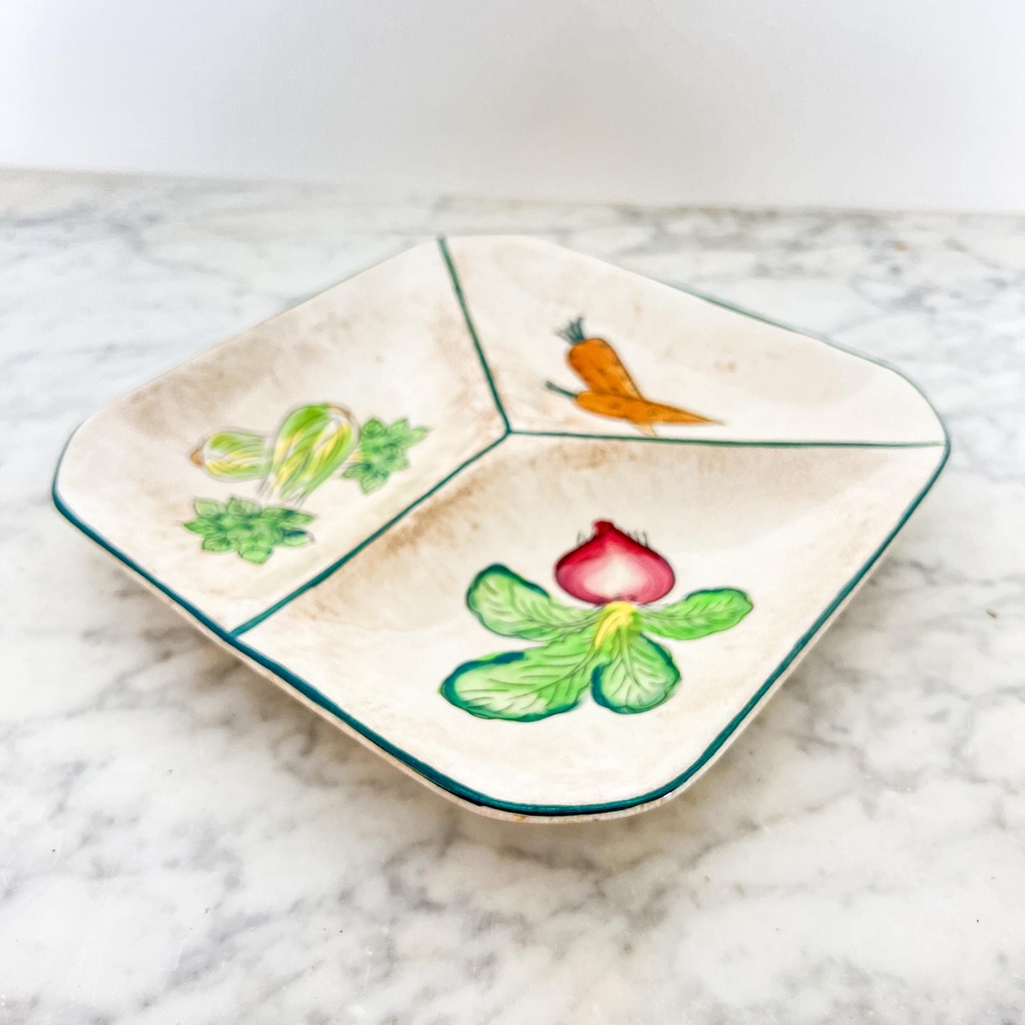 Ironstone Divided Vegetable Dish - Made in Japan