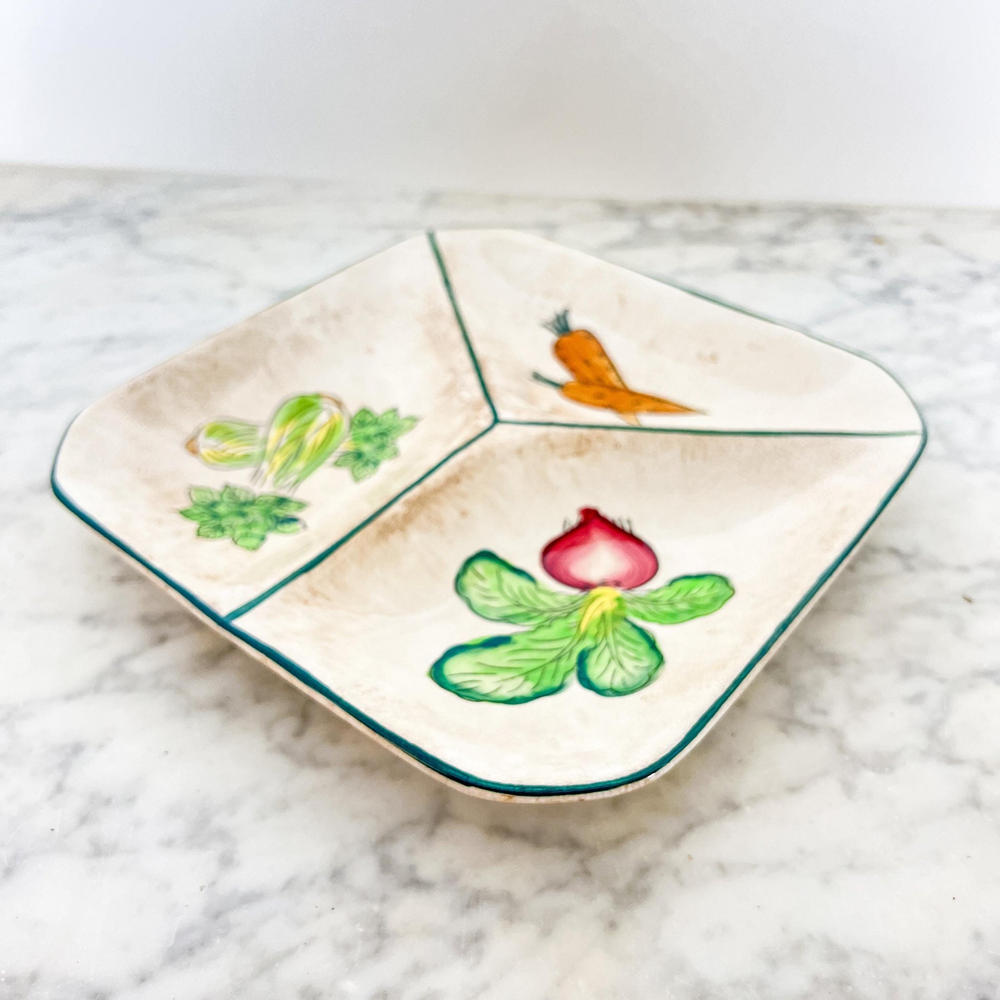 Ironstone Divided Vegetable Dish - Made in Japan