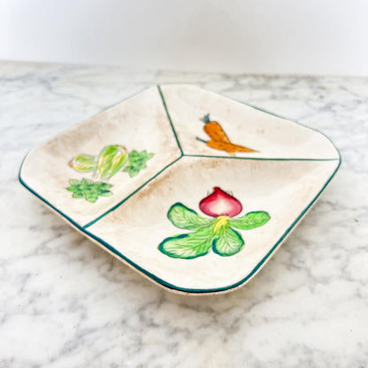 Ironstone Divided Vegetable Dish - Made in Japan