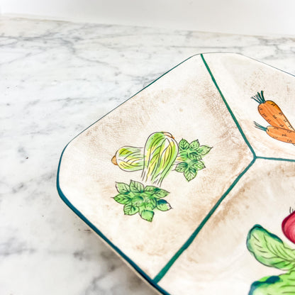 Ironstone Divided Vegetable Dish - Made in Japan