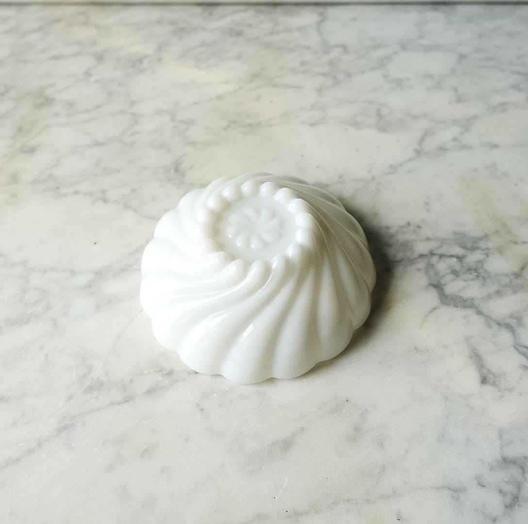 Milk Glass Candy Dish: Scalloped BonBon Trinket Dish
