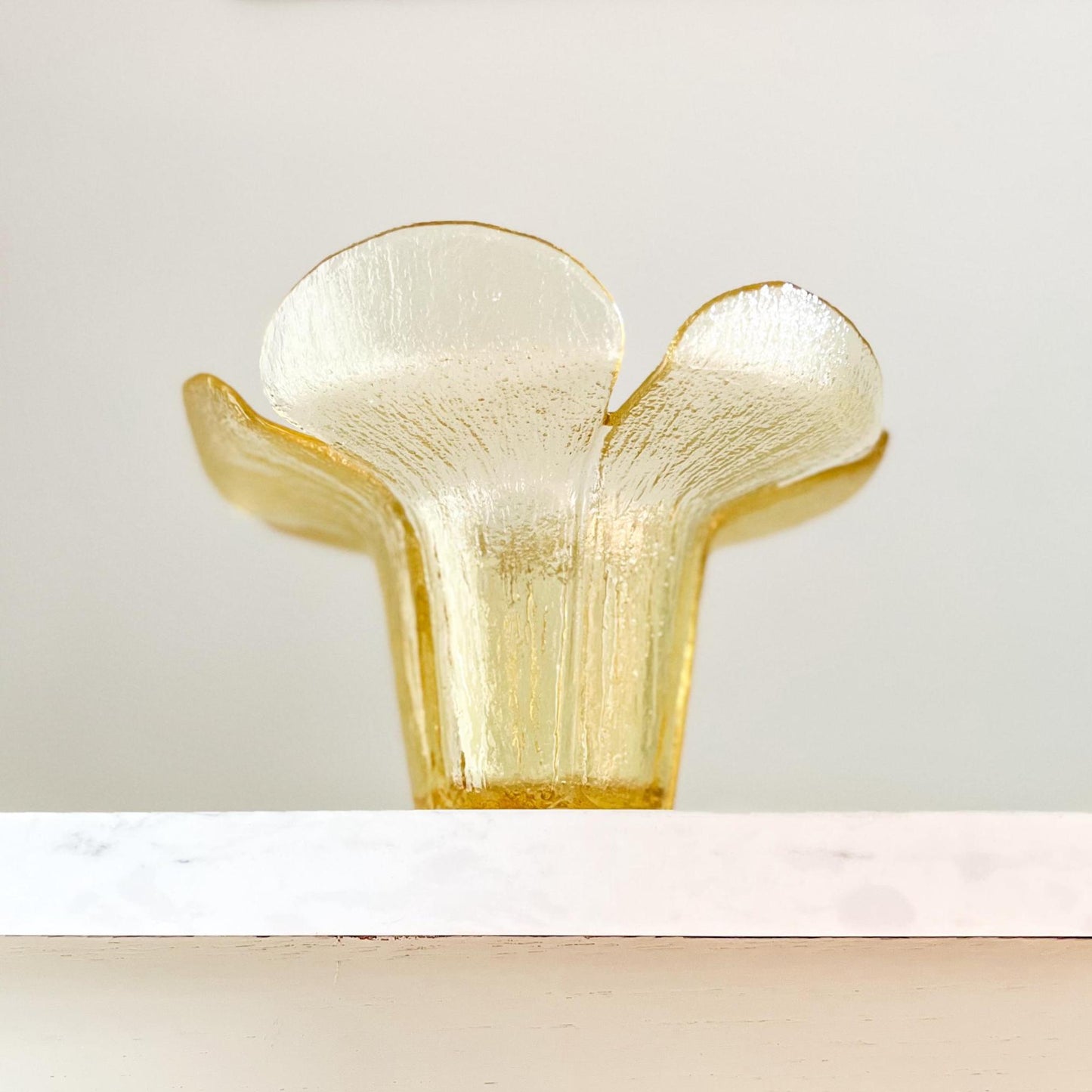 Vintage Viking Yellow Petal Glass Vase - Mid Century Modern