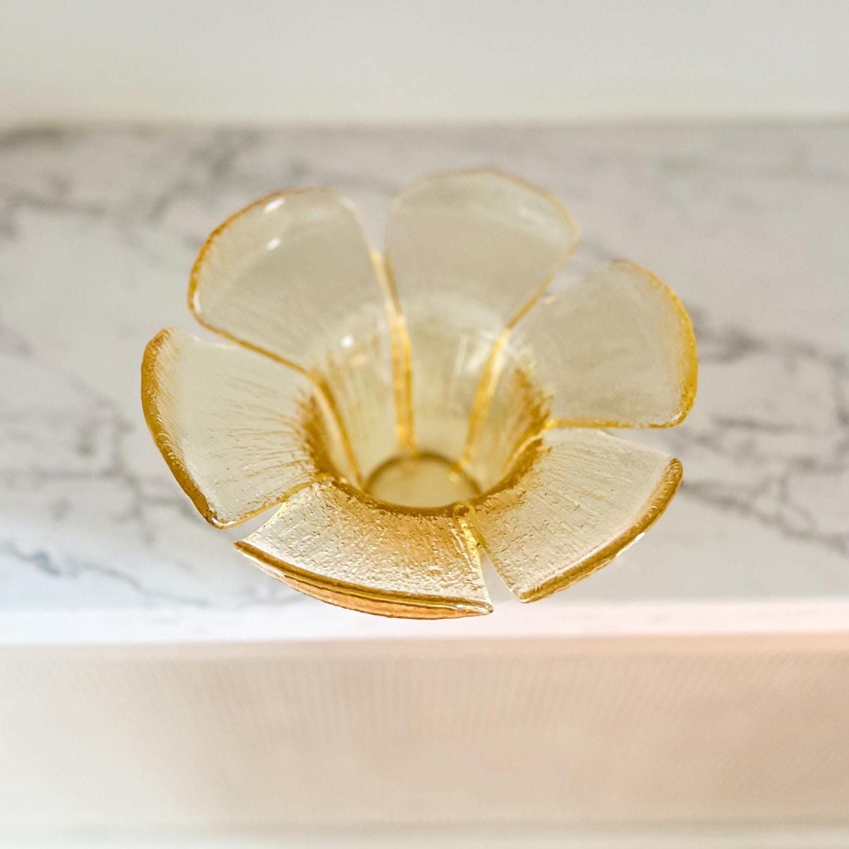 Vintage Viking Yellow Petal Glass Vase - Mid Century Modern