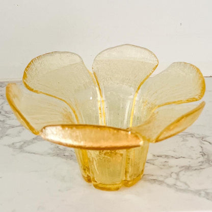 Vintage Viking Yellow Petal Glass Vase - Mid Century Modern