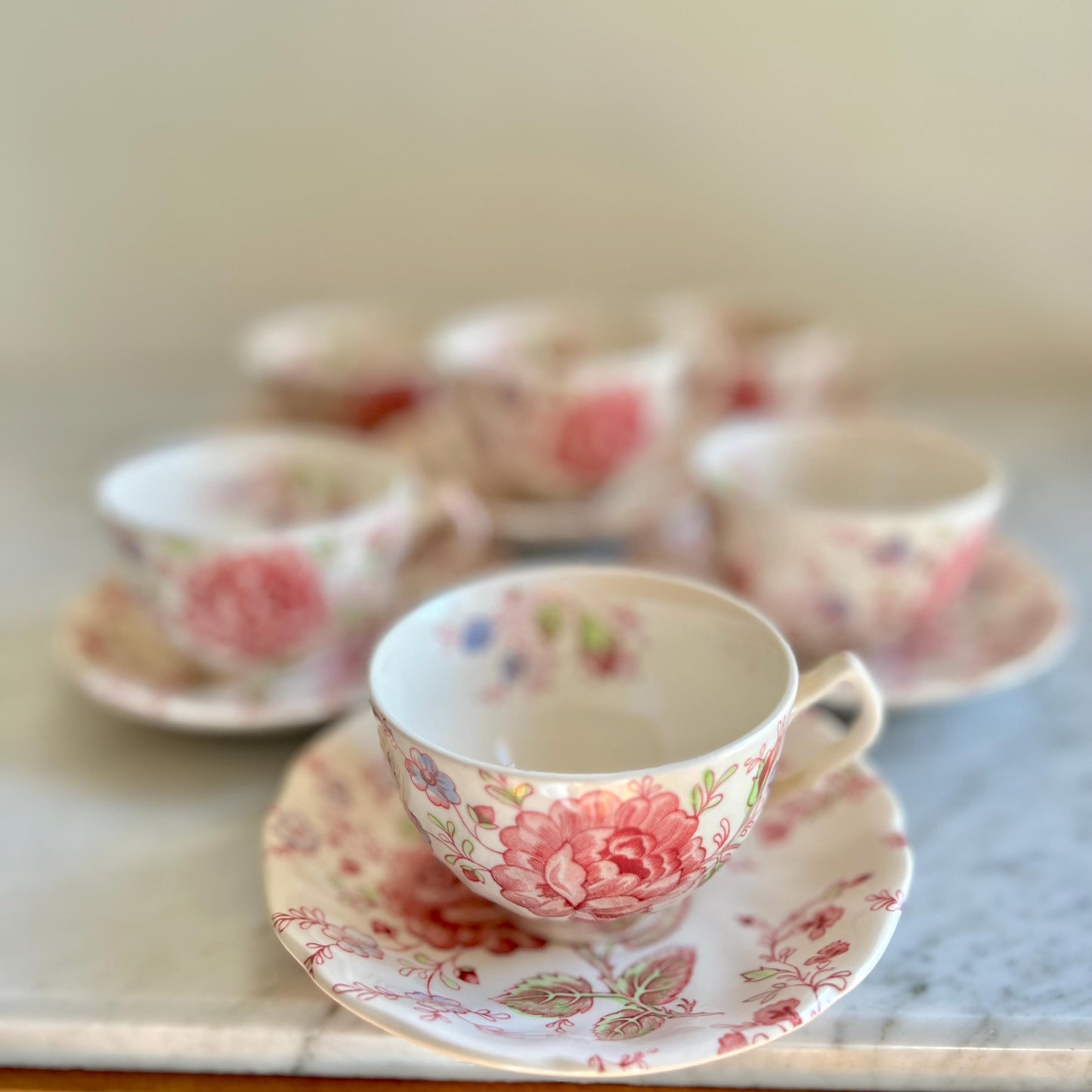 Johnson Brothers Rose Chintz Teacup & Saucer