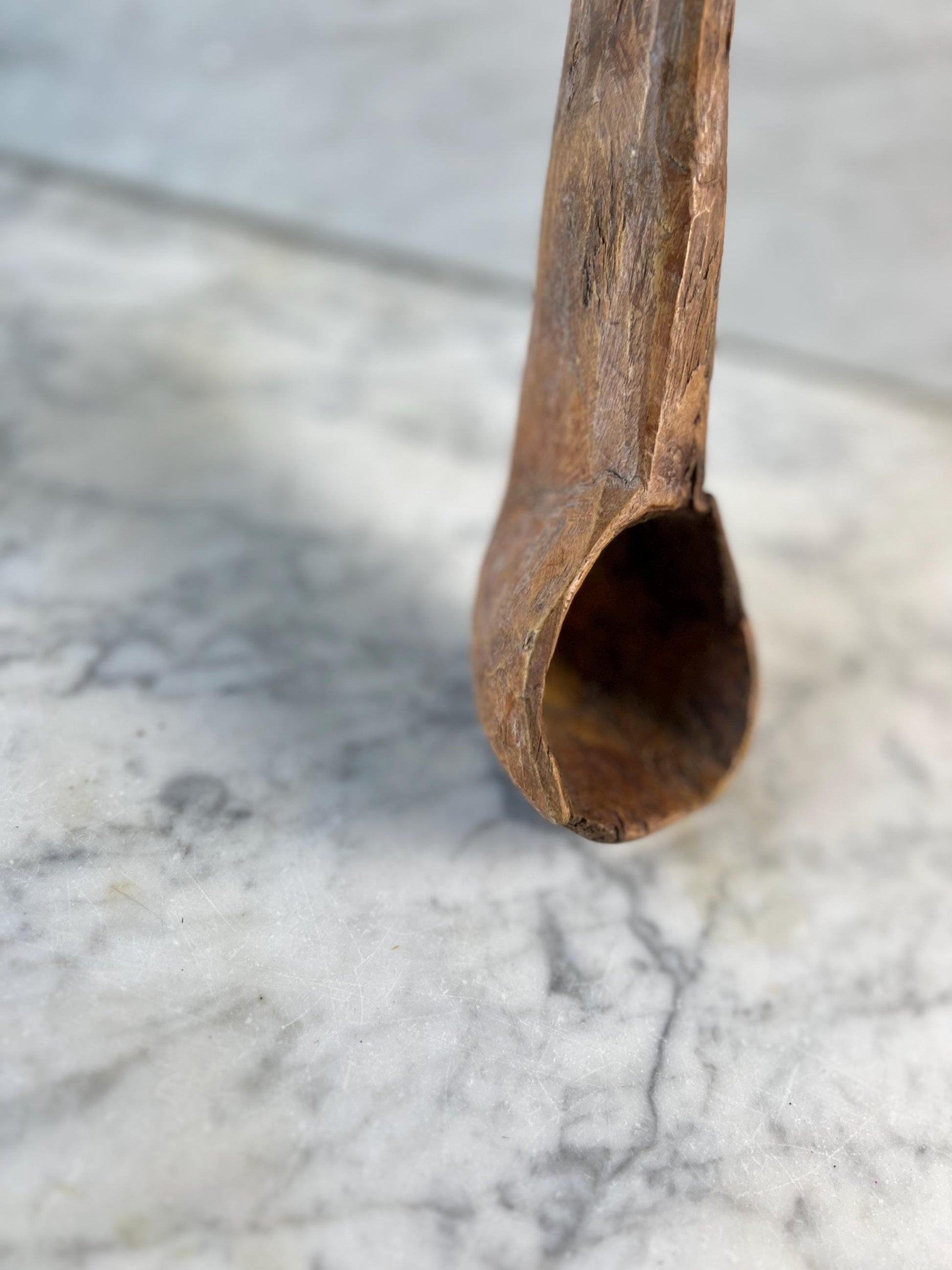 Vintage Hand-Carved Wooden Scoop • Rustic Primitive Kitchen Utensil • Old Wood Ladle • Farmhouse Kitchenalia • Folk Art Spoon