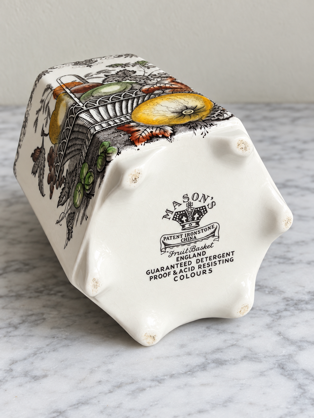 Mason's Patent Ironstone Fruit Basket vase backstamp and base