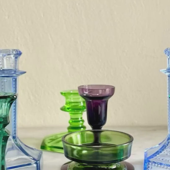 Vintage Candle Holders in Multiple Styles. Vintage Glass Candlestick Holders. Art Deco Taper Candleholders . Depression Glass Candle Holders