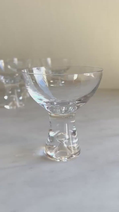 Mid Century Tapio Wirkkala Iittala Finland Set of 4 Martini Cocktail Glasses, Vintage Barware, Housewarming / Christmas Gift, Scandi Style