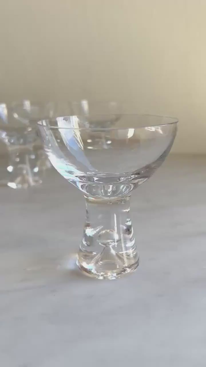 Mid Century Tapio Wirkkala Iittala Finland Set of 4 Martini Cocktail Glasses, Vintage Barware, Housewarming / Christmas Gift, Scandi Style