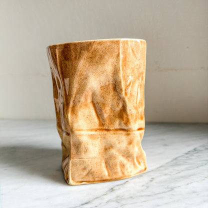 Vintage ceramic kitchen caddy utensil holder back view