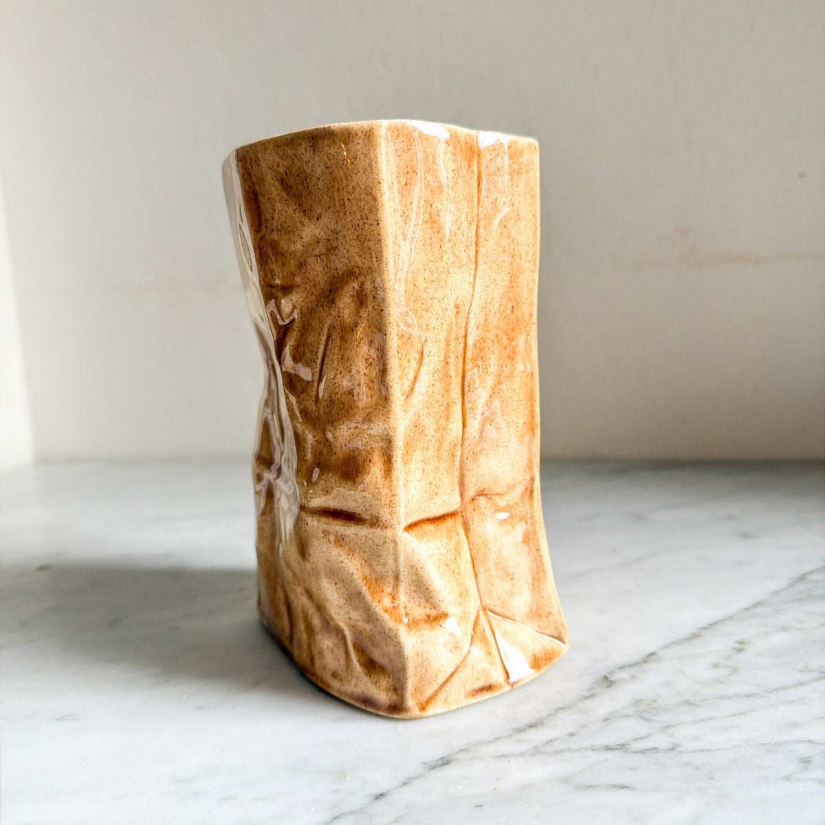 Vintage ceramic kitchen caddy utensil holder side view