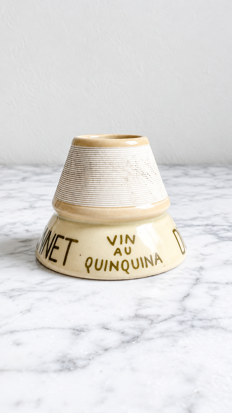 Vintage French Dubonnet ceramic match striker with Vin au Quinquina advertising