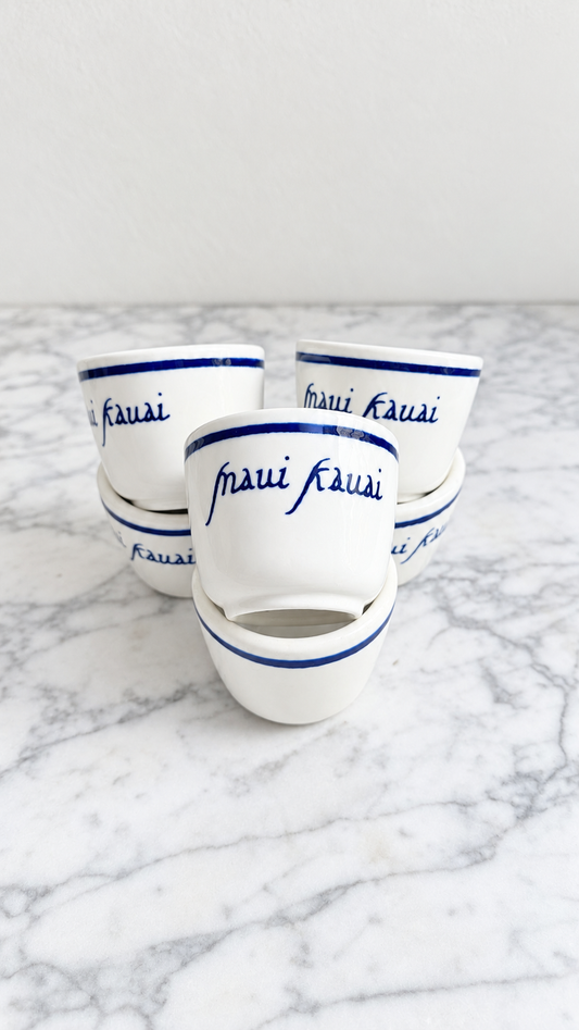 Vintage Maui Kauai Walker China restaurant ware teacups, set of six