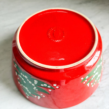 Maker mark on vintage Waechtersbach red Christmas tree ceramic bowl
