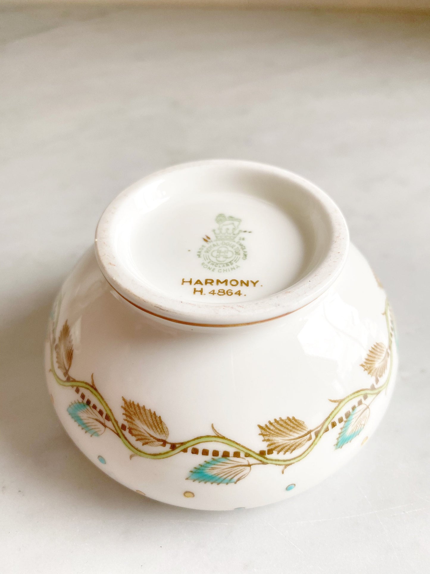 Royal Doulton Harmony H4864, Individual Afternoon Tea Set, Bone china tea pot /coffee pot, Sugar Bowl, Creamer/Milk Jug, Made in England